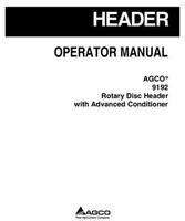 AGCO 700731106E Operator Manual - 9192 Rotary Disc Header (advanced conditioner)