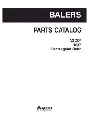 AGCO 700734774A Parts Book - 1837 Baler