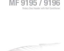 Massey Ferguson 700736288B Operator Manual - 9195 / 9196 Header (rotary disc, roll conditioner)