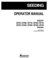 AGCO 700736978E Operator Manual - 8704 8706 8716 8708 8718 8762 8702 8728 8738 8722 Planter