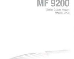 Massey Ferguson 700738430G Operator Manual - 9250 Draper Header (DynaFlex)