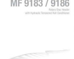 Massey Ferguson 700741011B Operator Manual - 9183 / 9186 Rotary Disc Header