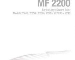 Massey Ferguson 700741468D Operator Manual - 2240 / 2250 / 2260 / 2270 / 2270XD / 2290 Baler (non CE)