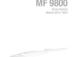 Massey Ferguson 700743608A Operator Manual - 9816 / 9824 Planter