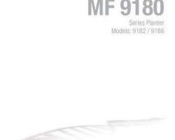 Massey Ferguson 700743669A Operator Manual - 9182 / 9186 Planter