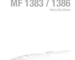 Massey Ferguson 700743850B Operator Manual - 1383 / 1386 Rotary Disc Mower Conditioner (center pivot)