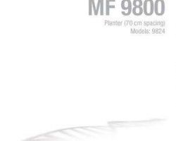Massey Ferguson 700744132A Operator Manual - 9824 Planter (70 cm spacing)