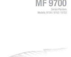 Massey Ferguson 700745760A Operator Manual - 9708 / 9702 / 9722 Planter