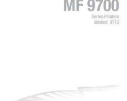 Massey Ferguson 700745772A Operator Manual - 9772 Planter