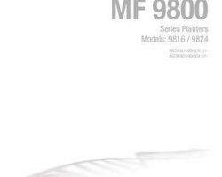Massey Ferguson 700745879B Operator Manual - 9816 / 9824 Planter (eff sn GH8xx101)