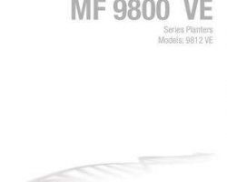 Massey Ferguson 700745954A Operator Manual - 9812VE Planter (vacuum seed meters, electric drive)