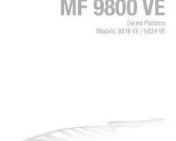 Massey Ferguson 700745957A Operator Manual - 9816VE / 9824VE Planter (vacuum seed meters, electric drive)