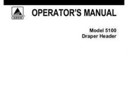 Massey Ferguson 71399957A Operator Manual - 5100 Draper Header (eff sn HNxx101)