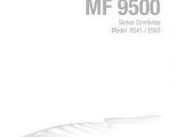 Massey Ferguson 71482545D Operator Manual - 9545 / 9565 Combine
