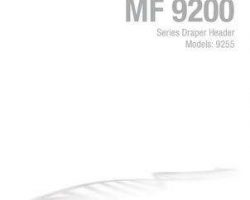 Massey Ferguson 71483066A Operator Manual - 9255 Draper Header (DynaFlex)
