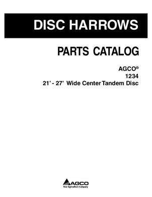 AGCO 79032959C Parts Book - 1234 Disc Harrow (tandem, wide center, 21 - 27 ft)