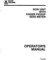 White Planter 987048 Operator Manual - Row Unit Black Machine (w/ finger pickup seed meter, 1996)
