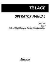 AGCO 9971063ABC Operator Manual - 1234 Disc Harrow (tandem, narrow center, 18 - 24 ft)