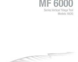 Massey Ferguson 9971162MFJ Operator Manual - 6630 Vertical Tillage Tool