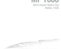 Massey Ferguson 9971395MFA Operator Manual - 1435K Tandem Disc Harrow (for Russia, metric)