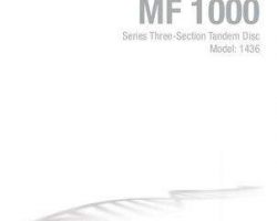 Massey Ferguson 9971402MFC Operator Manual - 1436 Three-Section Tandem Disc