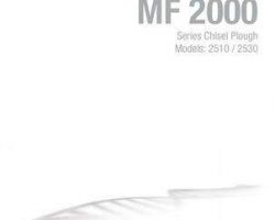 Massey Ferguson 9971422MFA Operator Manual - 2510 / 2530 Chisel Plow