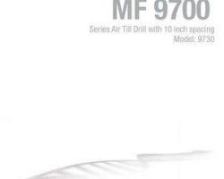 Massey Ferguson 9971423MFA Operator Manual - 9730 Air Till Drill (40 foot, 10 Inch spacing)