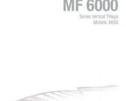 Massey Ferguson 9971424MFA Operator Manual - 6650 Vertical Tillage Tool (five section)