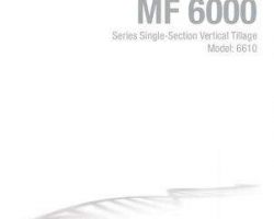 Massey Ferguson 9971479MFA Operator Manual - 6610 Vertical Tillage Tool (single section)