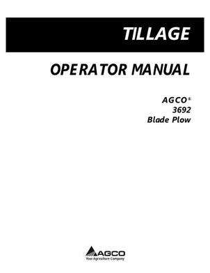 AGCO 997602ABB Operator Manual - 3692 Blade Plow (45 blade)