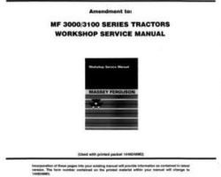Massey Ferguson 3000 Series 3100 Series Tractor Amendment Service Manual