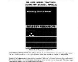 Massey Ferguson 4200 Series Tractor Amendment Service Manual