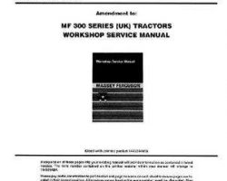 Massey Ferguson 300 Series Tractor Amendment Service Manual