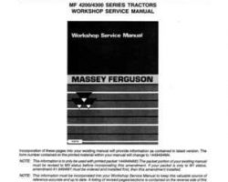Massey Ferguson 4200 4300 Series Tractor Amendment Service Manual