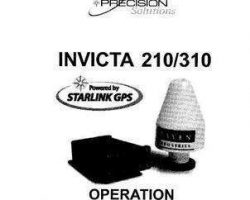 Massey Ferguson AG726272 Operator Manual - 210 / 310 Invicta (Raven, Starlink GPS)