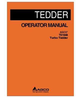 AGCO FEL153398A Operator Manual - TD1648 Tedder