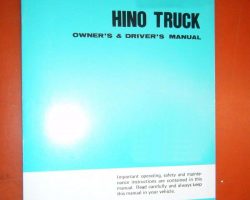 1999 Hino SG Truck Owner's Manual