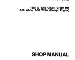 White 432586 Service Manual - 1355 / 1365 / 1370 / G450 / 2-50 / 2-60 Tractor