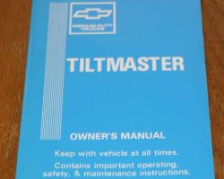 1987 Chevrolet W4 Tiltmaster Owner's Manual