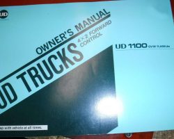 1990 UD Trucks UD1100 Models Operator's Manual