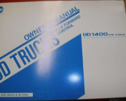 1995 UD Trucks UD1400 Models Operator's Manual