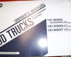 1994 UD Trucks UD3300 Models Operator's Manual