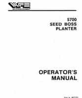 White Planter W437235B Operator Manual - 5700 Seed Boss Planter