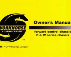 1999 Workhorse W Series Motorhome Chassis Owner's Manual