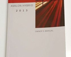 2013 Toyota Avalon Hybrid Owner's Manual