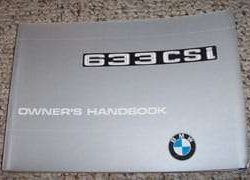 1978 BMW 633CSi Owner's Manual