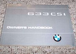 1981 BMW 633CSi Owner's Manual