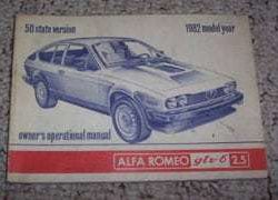 1982 Alfa Romeo GTV 6 2.5 Owner's Manual