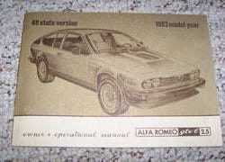 1983 Alfa Romeo GTV 6 2.5 Owner's Manual