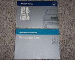 1984 Mercedes Benz 380SE, 380SEL, 380SEC, 500SE, 500SEL & 500SEC Euro Models Owner's Manual Set